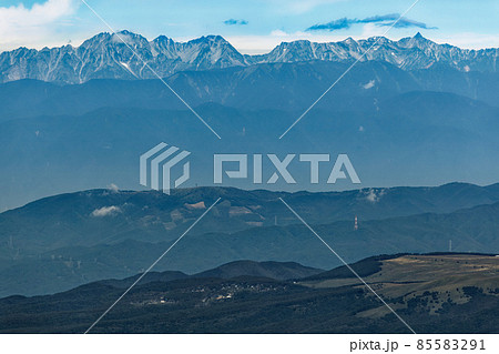 八ヶ岳連峰・横岳から遠望する北アルプス・槍・穂高連峰 85583291