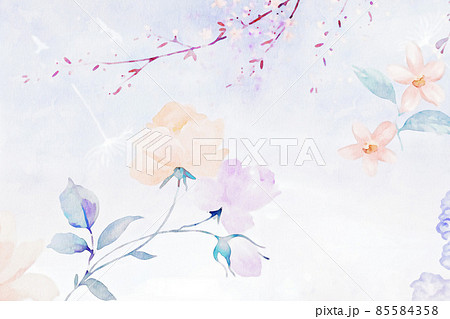Beautiful watercolor flower rose flower illustration 85584358