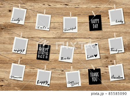 木目背景のフォトガーランド（アルバム） 85585090