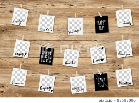 木目背景のフォトガーランド（アルバム） 85585090