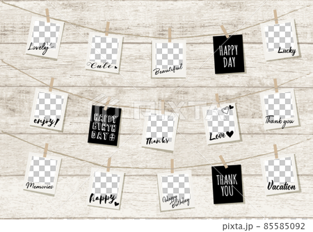 木紋背景照片花環（相冊） 85585092