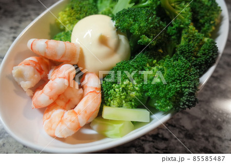 海老とブロッコリーの温野菜 海老とブロッコリーの温野菜 85585487
