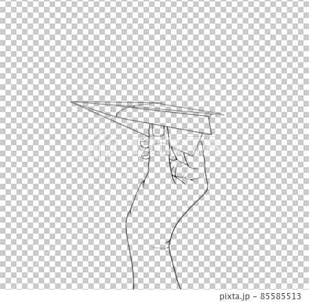 Simple line drawing illustration of flying a paper airplane Simple line drawing illustration of flying a paper airplane 85585513