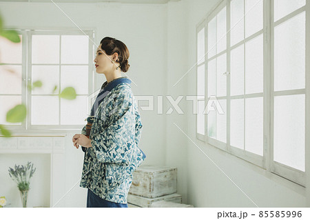 デニム着物　フィンガーウェーブ　羽織 85585996