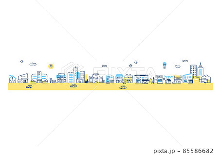 ビルや住宅や店のある街並み 85586682