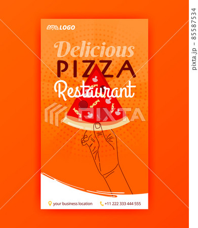 poster template of fast pizza free delivery for social media stories post and ads banner 85587534