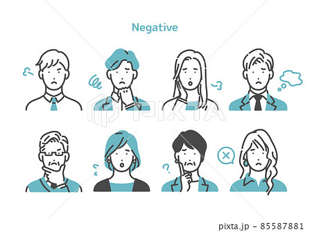 困っているビジネスパーソンの上半身セット 困っているビジネスパーソンの上半身セット 85587881
