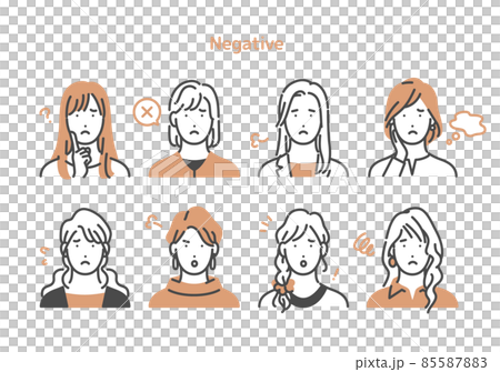 困っている女性の上半身セット 困っている女性の上半身セット 85587883