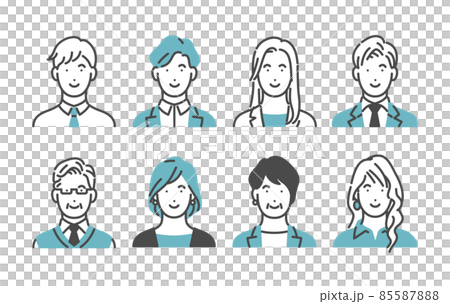 Smile business person upper body set Smile business person upper body set 85587888