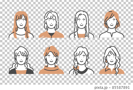 Smile woman upper body set 85587891