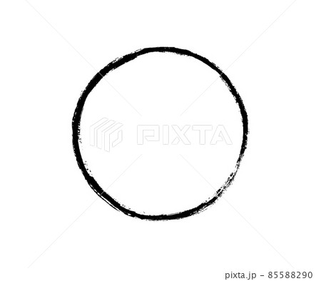 Ink circle frame. Grunge empty black box. Oval border. Rubber stamp imprint. Vector illustration isolated on white background 85588290
