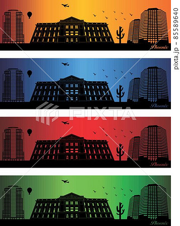 Phoenix city in a four different colors 85589640