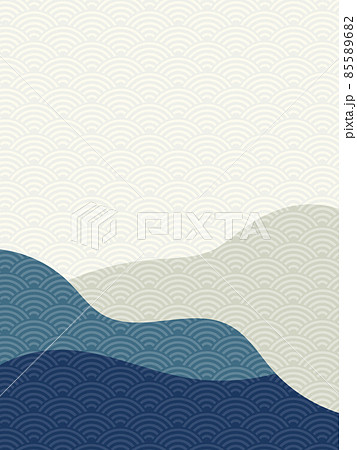 波-和風背景-ベクター素材 波-和風背景-ベクター素材 85589682