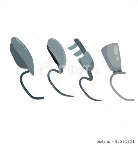 Prosthetic leg. Sport medical accessory for running. Artificial mechanical iron limb. Professional sports for disabled. Flat cartoon Prosthetic leg. Sport medical accessory for running. Artificial mechanical iron limb. Professional sports for disabled. Flat cartoon 85591251