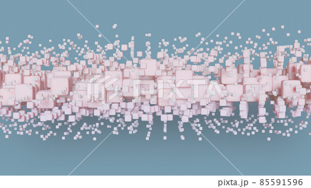 Abstract background with lots of pink 3d cubes of different sizes on a blue background Abstract background with lots of pink 3d cubes of different sizes on a blue background 85591596