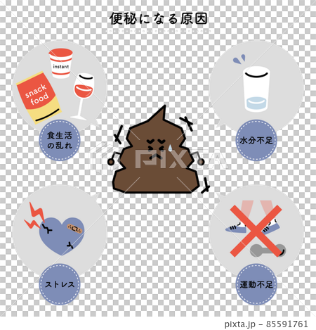 Cause of constipation Illustration set (Japanese ver.) 85591761