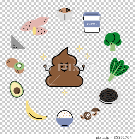 Healthy poop character and food for constipation 85591764