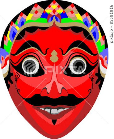 Red Javanese Traditional Mask 85591916
