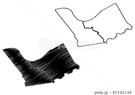 Carroll County, Kentucky (U.S. county, United States of America, USA, U.S., US) map vector illustration, scribble sketch Carroll map 85592136