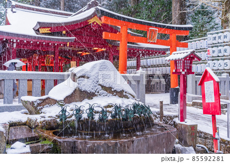 (神奈川県)箱根神社 雪中の龍神水 (神奈川県)箱根神社 雪中の龍神水 85592281