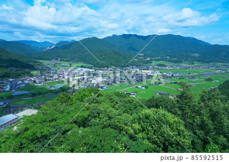 サムハラ神社奥宮展望台から見た加茂町の街並み　岡山県津山市 85592515