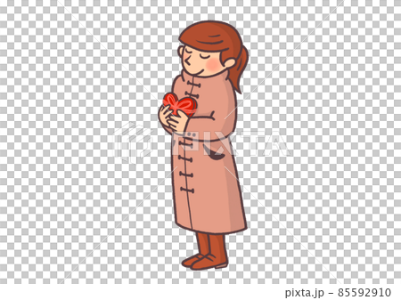 Girl with valentine chocolate 85592910