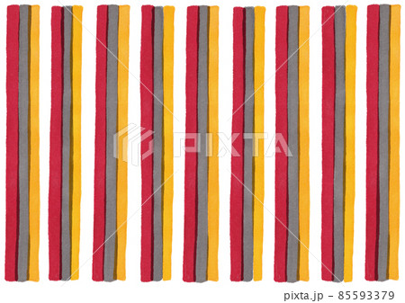 赤とグレーと黄色と白の縞模様 85593379