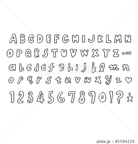 鉛筆の手描き文字ベクター素材 85594229