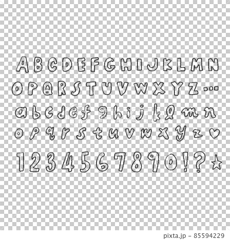 鉛筆の手描き文字ベクター素材 85594229