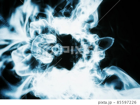 白い煙が渦巻く抽象的な背景のイラスト素材
