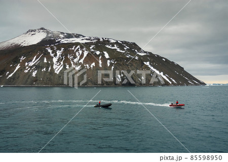 Expedition ship, cruise in Antarctic landscape, Paulet island, near the Antarctic Peninsula 85598950
