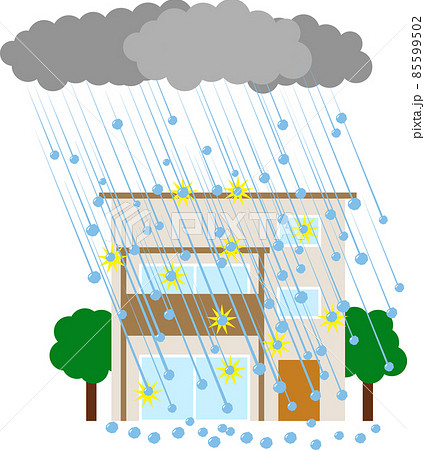 大きな雹が家にぶつかる 大きな雹が家にぶつかる 85599502