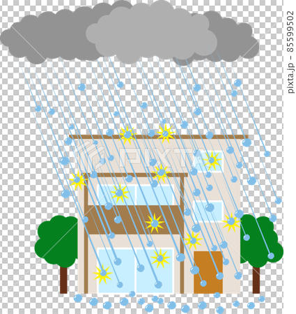 大きな雹が家にぶつかる 大きな雹が家にぶつかる 85599502