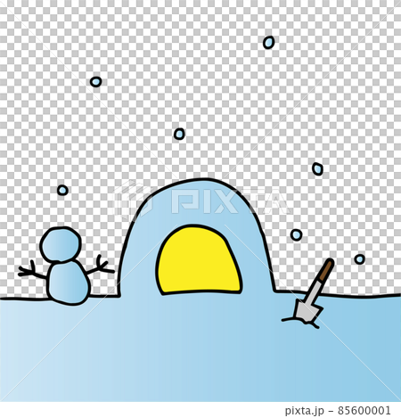 Illustration of a kamakura and a snowman Illustration of a kamakura and a snowman 85600001