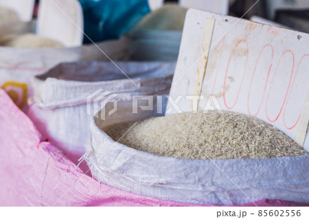 Rice in the Vietnamese market. Asian cuisine concept Rice in the Vietnamese market. Asian cuisine concept 85602556