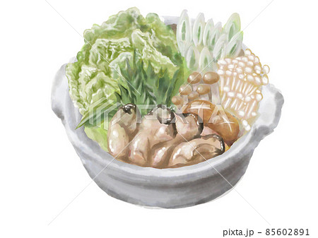 水彩の鍋物_牡蠣鍋01_1 85602891