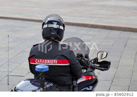 Italian Carabinieri on his motorcycle Italian Carabinieri on his motorcycle 85602912