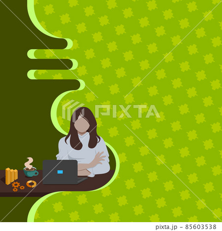 Woman Sitting Drinking Coffee Using Laptop Online Session Discussing Latest Project Goals Charts. Girl Working On Computer Consulting About Future Advertising Plan Ideas. Woman Sitting Drinking Coffee Using Laptop Online Session Discussing Latest Project Goals Charts. Girl Working On Computer Consulting About Future Advertising Plan Ideas. 85603538
