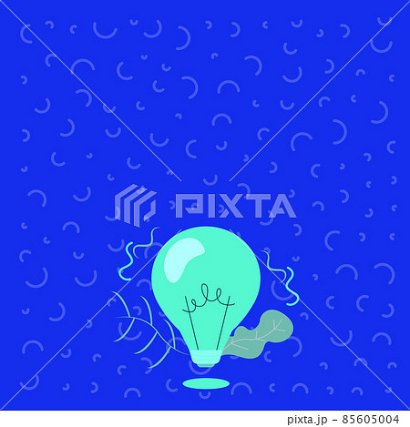 Illuminated Light Bulb Drawing With Plants のイラスト素材