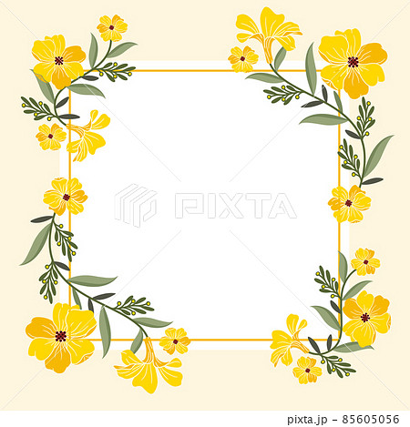 Blank Frame Decorated With Colorful Flowers And Foliage Arranged Harmoniously. Empty Poster Border Surrounded By Multicolored Bouquet Organized Pleasantly. Blank Frame Decorated With Colorful Flowers And Foliage Arranged Harmoniously. Empty Poster Border Surrounded By Multicolored Bouquet Organized Pleasantly. 85605056