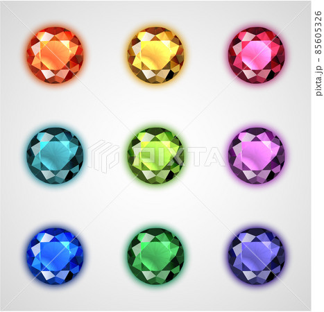 Colorful gemstones collection - eps10 vector	 85605326
