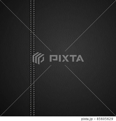 Black Leather background with white stitches 85605629
