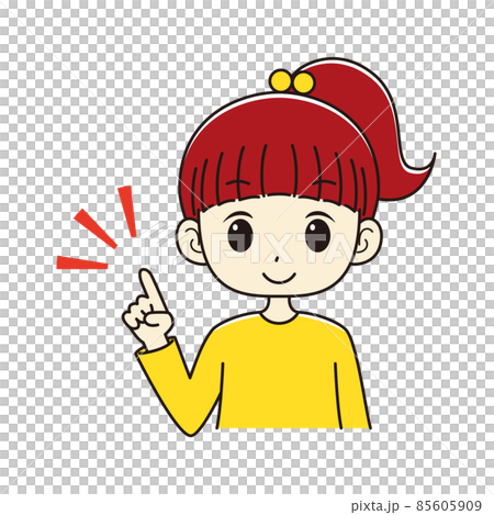 女の子 指差しのイラスト素材