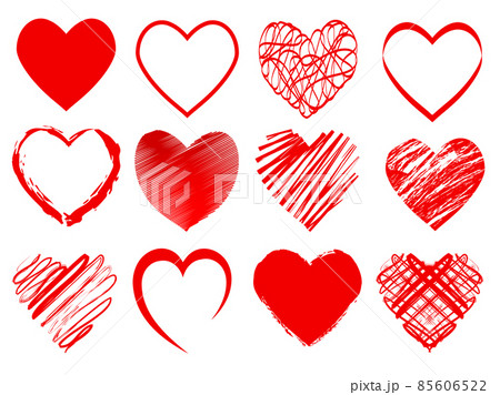 Set of red hearts for Valentines day 85606522