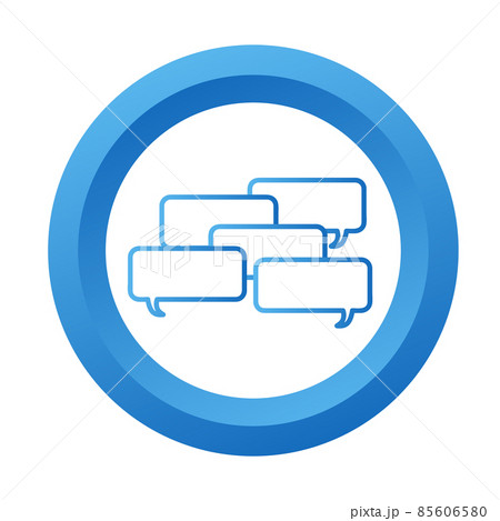 Blue dialog icon button, stock vector illustration 85606580