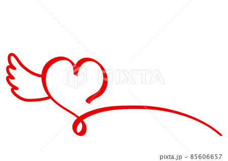 Red Poster Design Valentines Card Heart & Wings, Stock Vector Illustration Red Poster Design Valentines Card Heart & Wings, Stock Vector Illustration 85606657