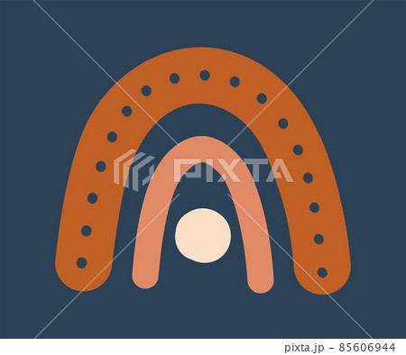 Hand drawn rainbow. Boho or bohemian blue rainbow. 85606944