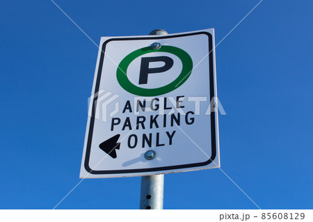 Angle Parking Only Sign Against Blue Sky 85608129