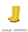 Yellow rubber boots isolated on a white background. 85608523