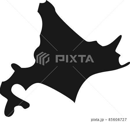 日本の北海道のシンプルなシルエットイラスト 日本の北海道のシンプルなシルエットイラスト 85608727